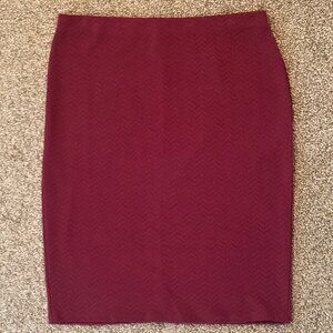 Joe B Burgundy Chevron Body Con Pencil Skirt - Size XL